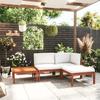 VidaXL Garden Lounge Set 4 Pieces with Cushions, Cream Acacia Wood and Rope 3057877