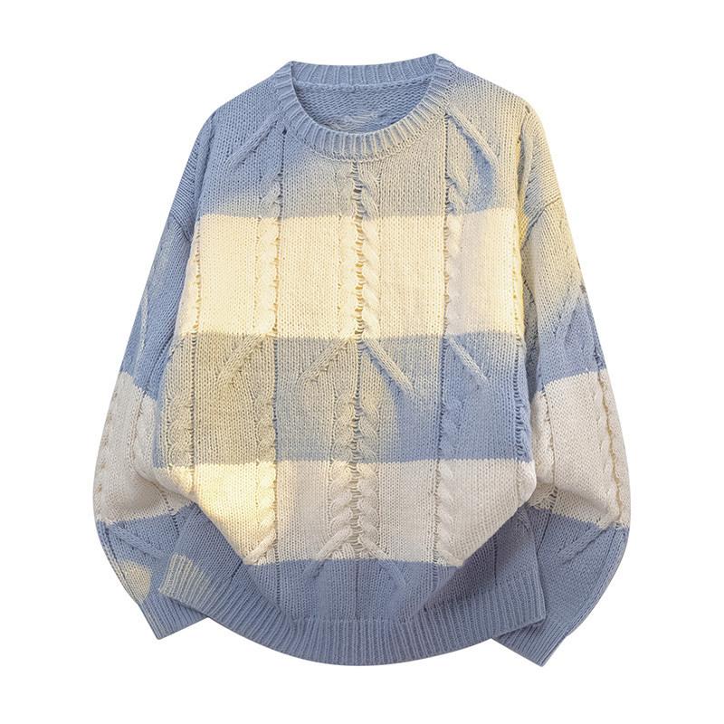 

Новый узор свитера Полосатый свитер Свитер Ретро Мужской Пожилой Топы Осень и Зима M серый