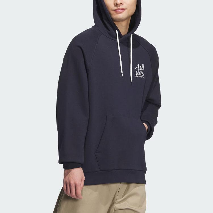 Adidas Small Logo Waffle Hoodie Men Ink-Blue JE6099
