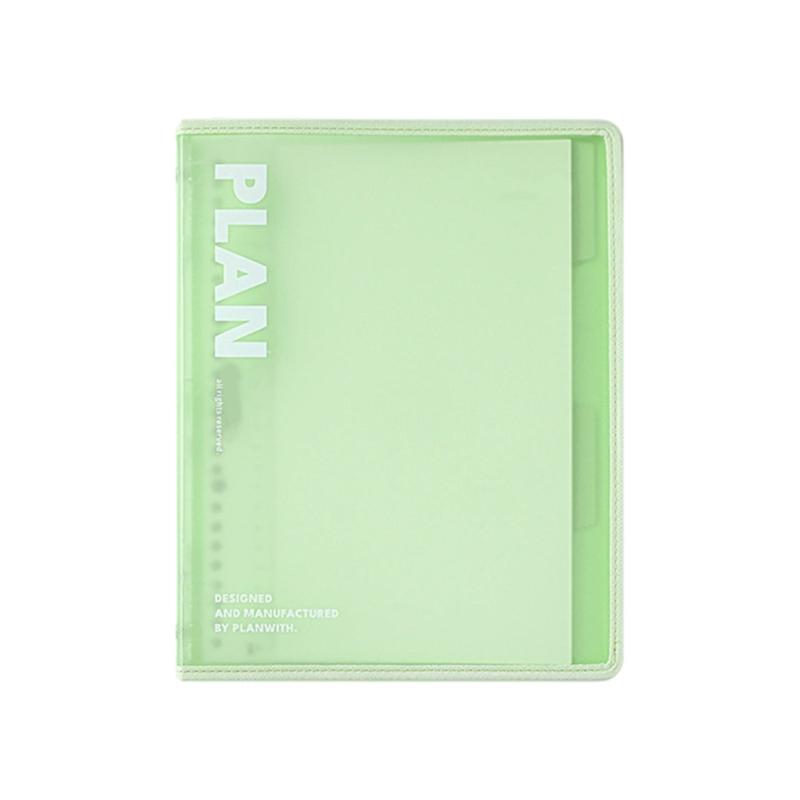 

Refillable B5 Size Format Loose Leaf Planner Notebook with Clear PP Cover Reinforced Binding Great for School Office зелений
