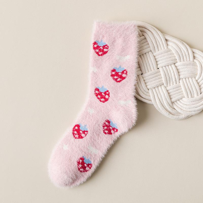 

Женские термо-пуховые носки, зимние носки для снега, новые модные носки для девочек с рисунком из плюша, теплые цветные носки для сна, женские носки для сна One Size