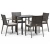 VidaXL Ensemble à manger de jardin 5 pcs coussins résine tressée acier 3186986