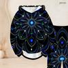 Women Plus Size Mandala Floral Printed Long Sleeve Hooded Top And Cuffed Pants Two Piece Outfit