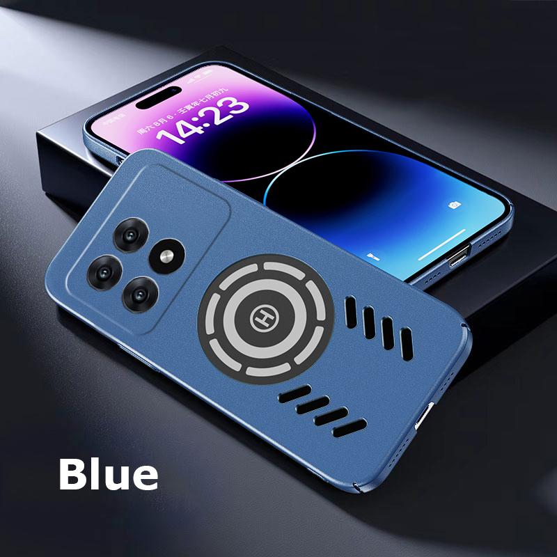 

Для Xiaomi Poco F6 X6 F5 F4 F3 GT Pro Rock Sand Ice Магнитное рассеивание тепла Матовый чехол для ПК с защитой от отпечатков пальцев Дышащий охлаждающий чехол Shell Poco X6 Pro синий