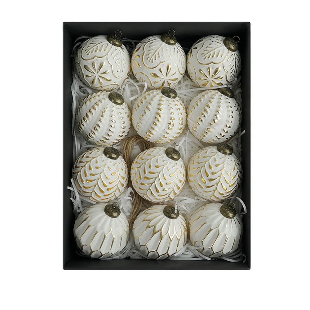 

12pcs Shatterproof Christmas Tree Ball Pendant 8cm Xmas Tree Ornaments Party Favors золотой