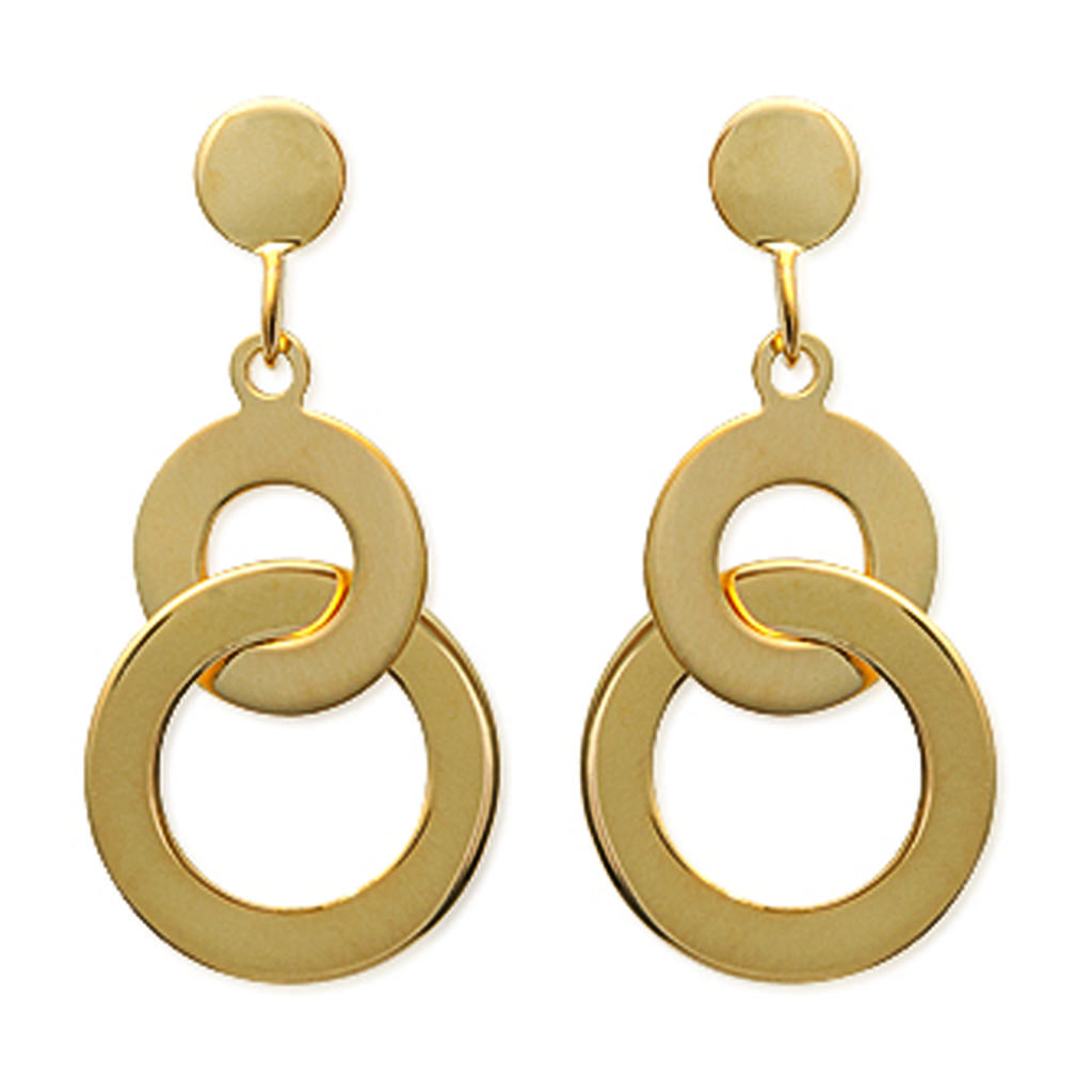Les Trésors De Lily [N2907] - Gold Plated 'Choréographie' Earrings - 22x11 Mm
