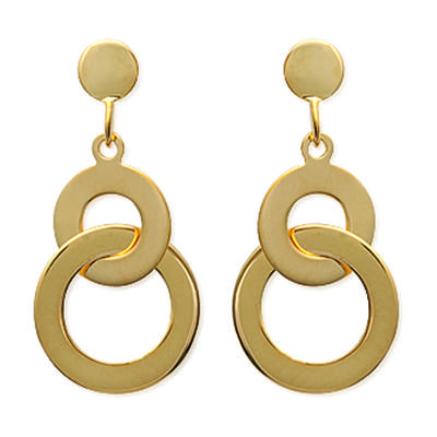 [N2907] - Επιχρυσωμένοι κρίκοι 'Χορογραφία' χρυσοί - 22x11 χιλ.