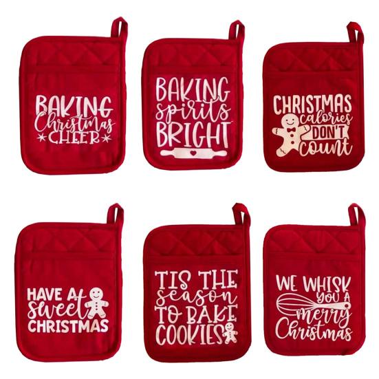 Christmas Oven Mitt with Storage Pocket Heat-Resistant Pot Holder