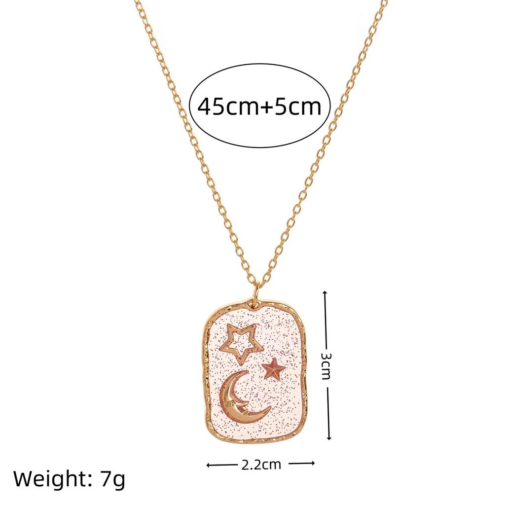 Trendy Sun Moon Star Heart Pendant Necklace In 18k Electroplated Copper