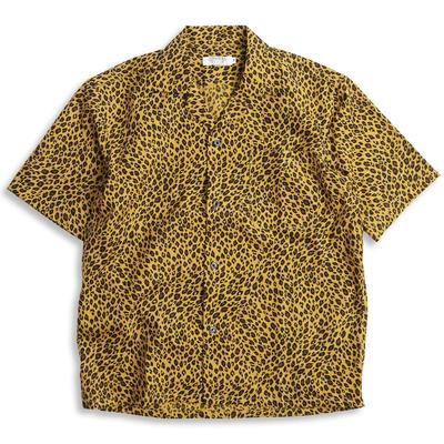 Quintet Leopard Print Short Aloha Made In Leopard Open-Neck Shirt, Sleeve, Men's Shirt, Japan, Rock/Punk, Print, 11-70537 (L)