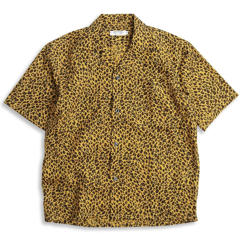 

Quintet Leopard Print Short Aloha Made in Leopard Open-Neck Shirt, Sleeve, Men s Shirt, Japan, Rock/Punk, Print, 11-70537 (L)