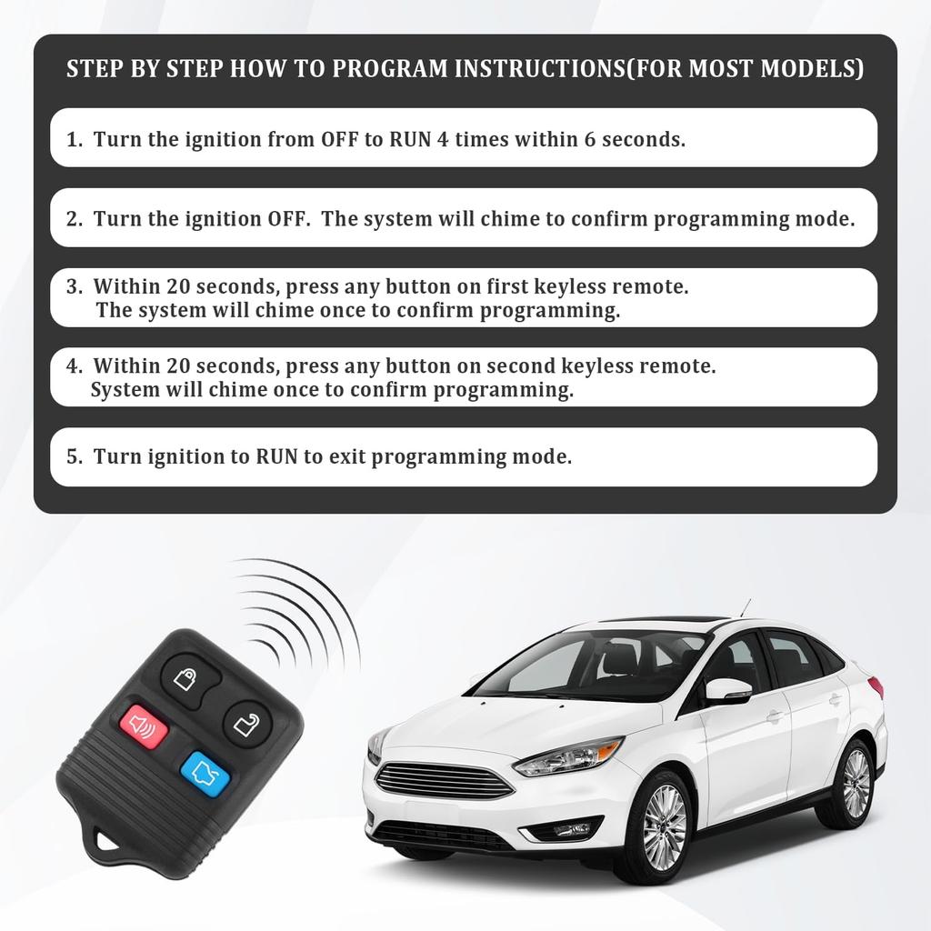 4-Button Car Key Fob,Keyless Entry Remote Key Fob Replacement OEM#CWTWB1U311,CWTWB1U212,CWTWB1U345,Antitheft Keyless Entry Systems Compatible with