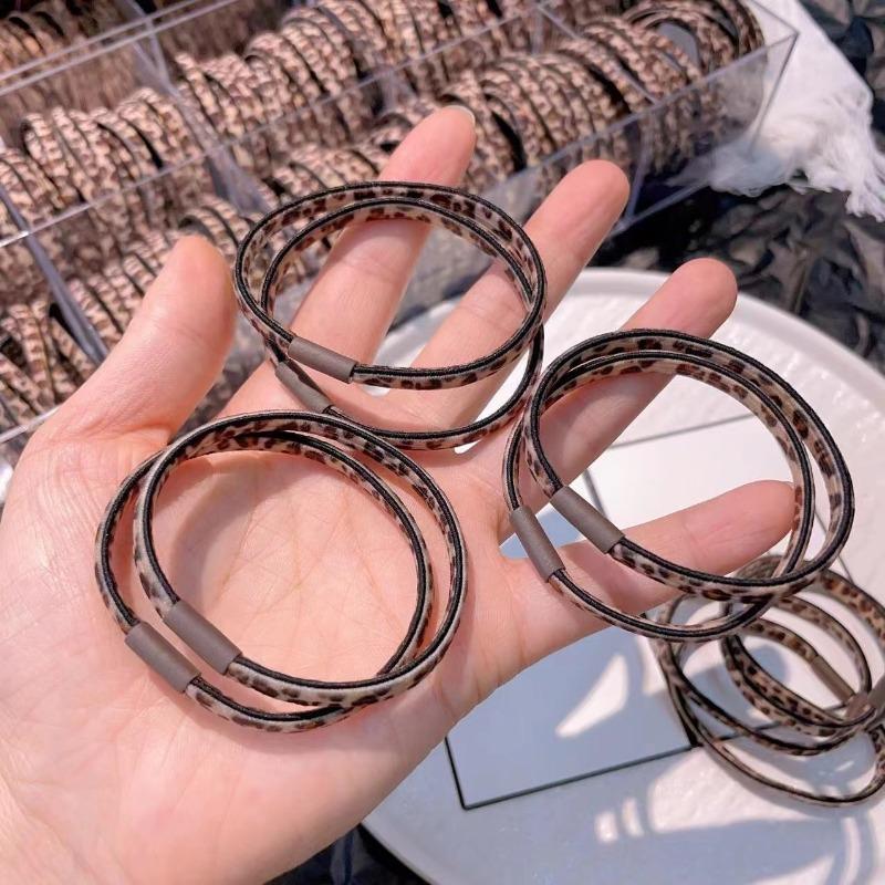 

Модная повязка для волос с леопардовым принтом, высокая эластичная маленькая резинка для волос, веревка, конский хвост, головной убор для женщин, креативные корейские аксессуары для волос one size