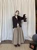 Retro Old Money Wool Knit Cardigan Sweater for Women - Autumn/Winter Ribbed Round Neck Loose Fit