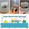 Bouteilles de voyage luxueuses pour crème pour le visage et les yeux à strass - Haute valeur esthétique, Design personnalisé, Format voyage, Vides