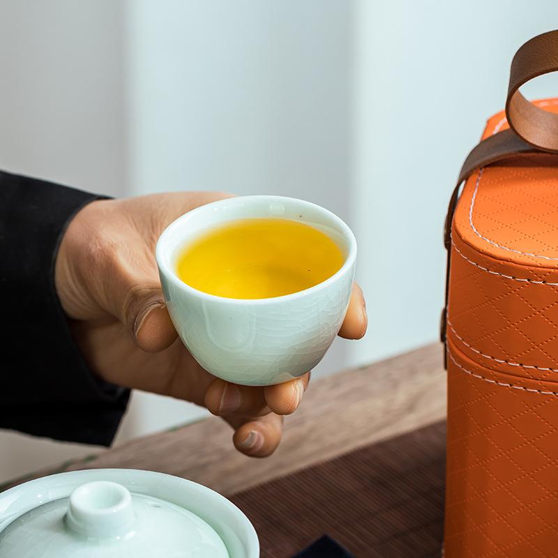 Travel Kung Fu Tea Set Ceramic Portable Kuaike Cup Company Anniversary Event Gifts to Customers