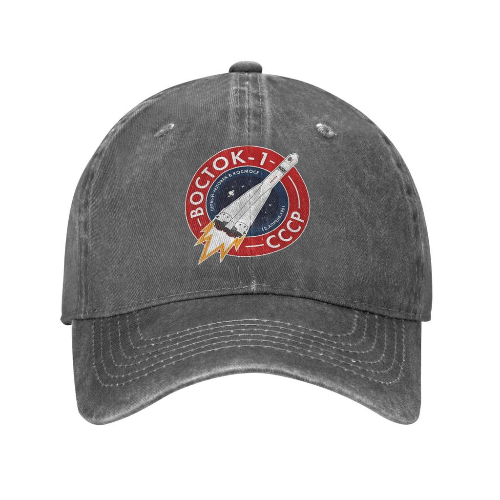 Vostok 1 the Space Rocket Yuri Gagarin Baseball Caps Russia Boctok Distressed Washed Hat Outdoor All Seasons Adjustable Sun Cap