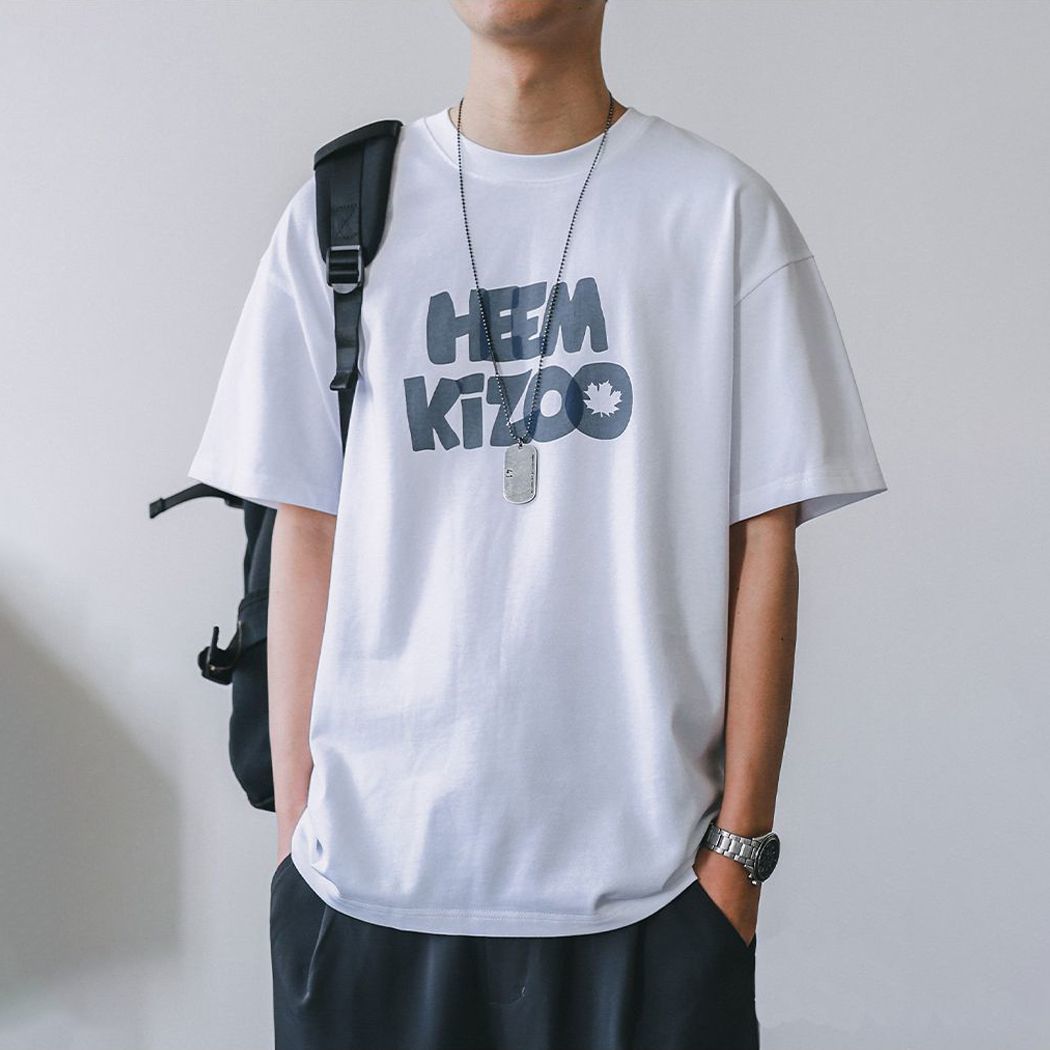 

Men Short Sleeve Print Cotton T Shirt Summer Tops S