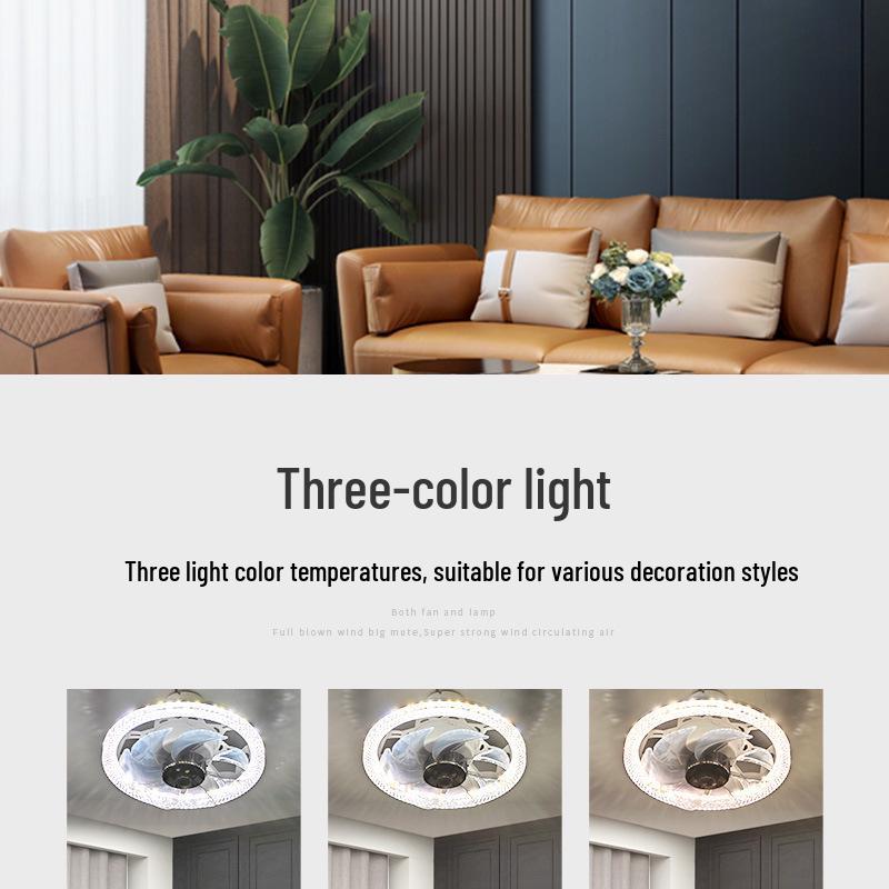 Nordische LED Deckenventilatorleuchte mit Fernbedienung - Minimalistisches rundes Design für modernes Schlafzimmer oder Restaurant