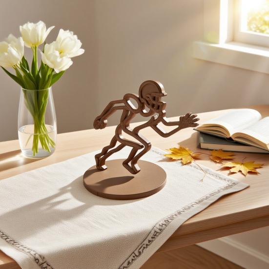 Yousheng Fußballspieler Ornament Minimalistische Linie Rugby Spieler Figur Sammlerstück Heim Büro Schreibtisch Dekoration Geschenk für Fußballbegeisterte