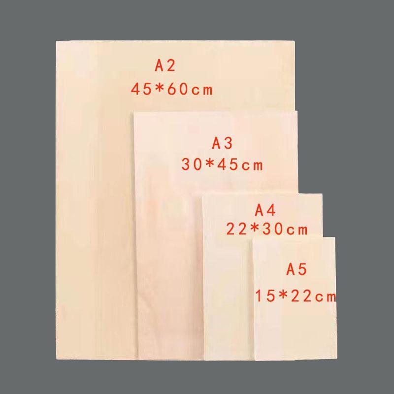 Double-Sided Linden Woodcut Board: Art Printmaking & Carving Panel for Students A5 Woodcut Board (4mm thick)