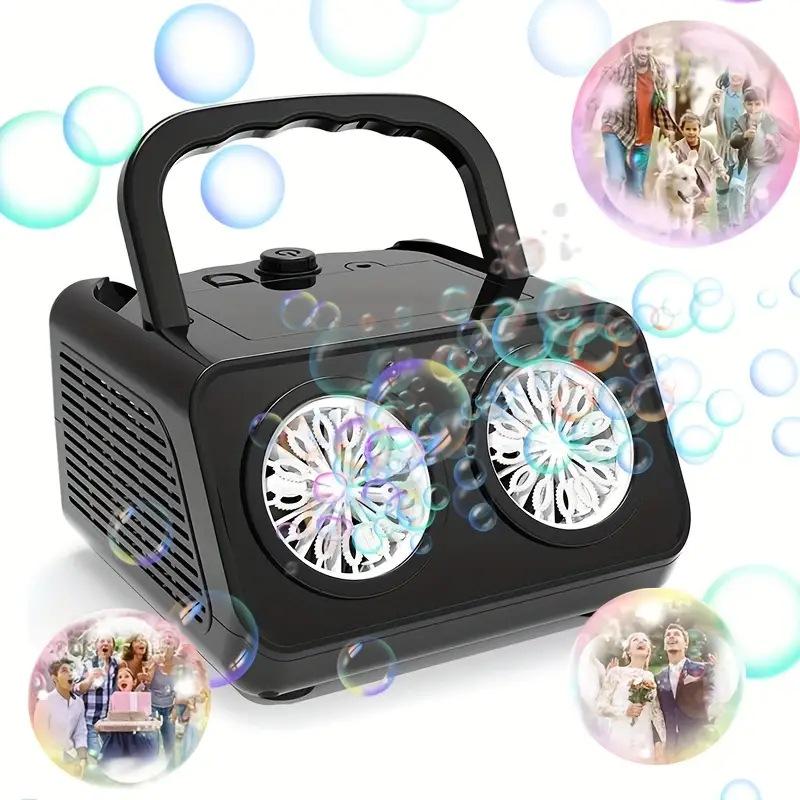Dual-Hole Portable Automatic Bubble Machine for Weddings and Celebrations
