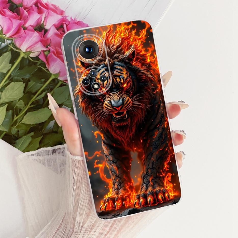 Für Honor 50 Pro Hülle RNA-AN00 Niedlicher Löwe Mode Bemalte Abdeckung Weiche Silikon Handyhülle Für Honor 50 Honor50 Pro Rückseite Taschen