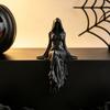 3D Printed Sitting Pose Lady Sculpture Gothic Style Hooded Woman Statue  Home Decor