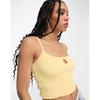L * a Soft Women's Sling Sneaky Design Chest Small Cut Out Vest Pure Color Sexy Crop Top Short Camisole