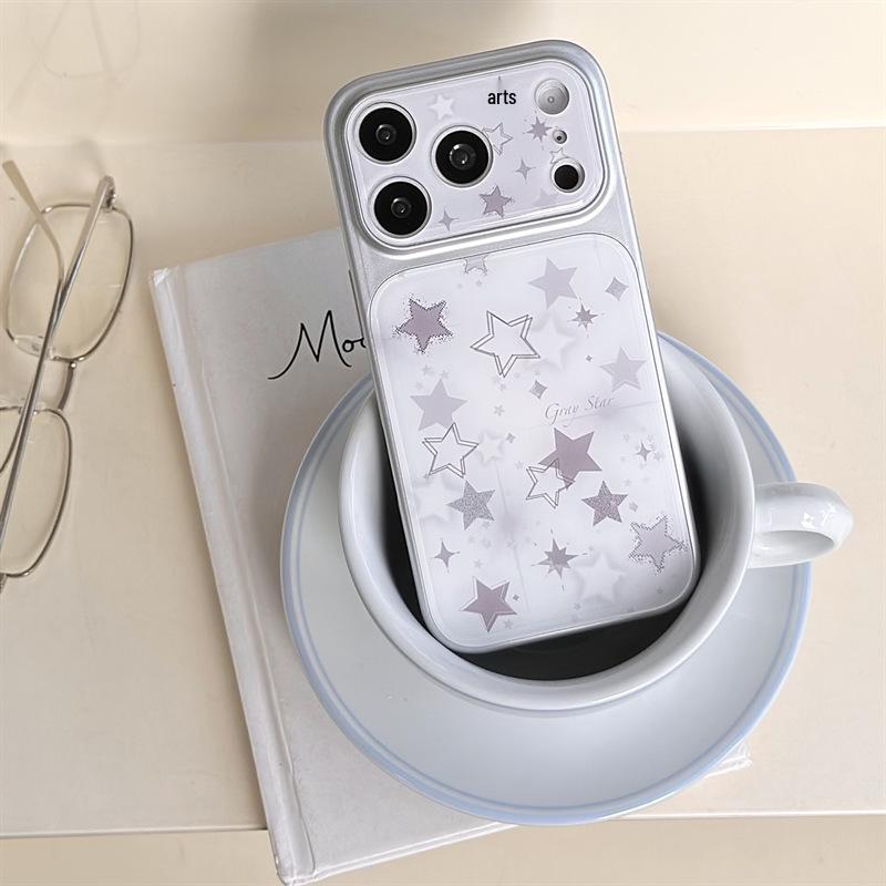 

High-End Grey & White Star Chain Case for iPhone 17/16 Pro Max/15 Pro Apple 17 Pro Max