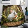 Forest small animals Print Flannel Blanket,High quality Comfortable for All Seasons,Home Decor,Warmth and Comfort,Perfect for Christmas Gifts