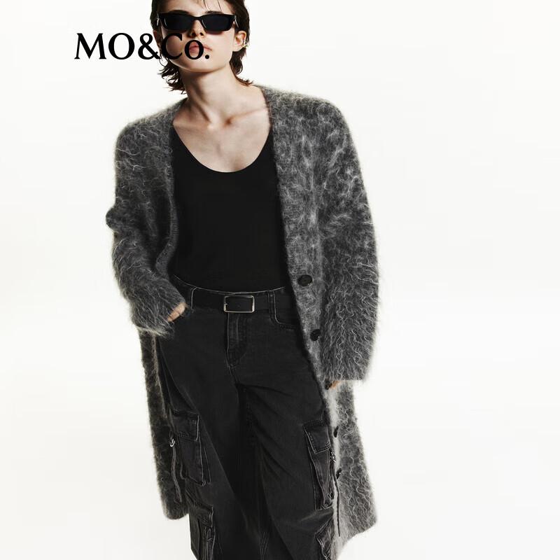 MO&Co. Mohair Wool Blend Long Sweater Coat