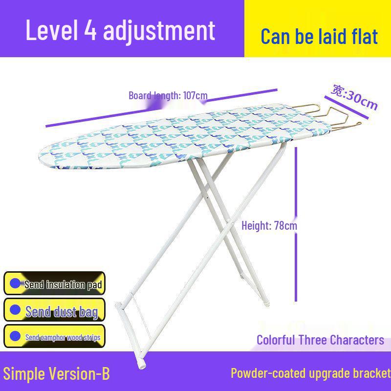 Reinforced Foldable Ironing Board with Handheld Rack - High-Grade Household Accessory