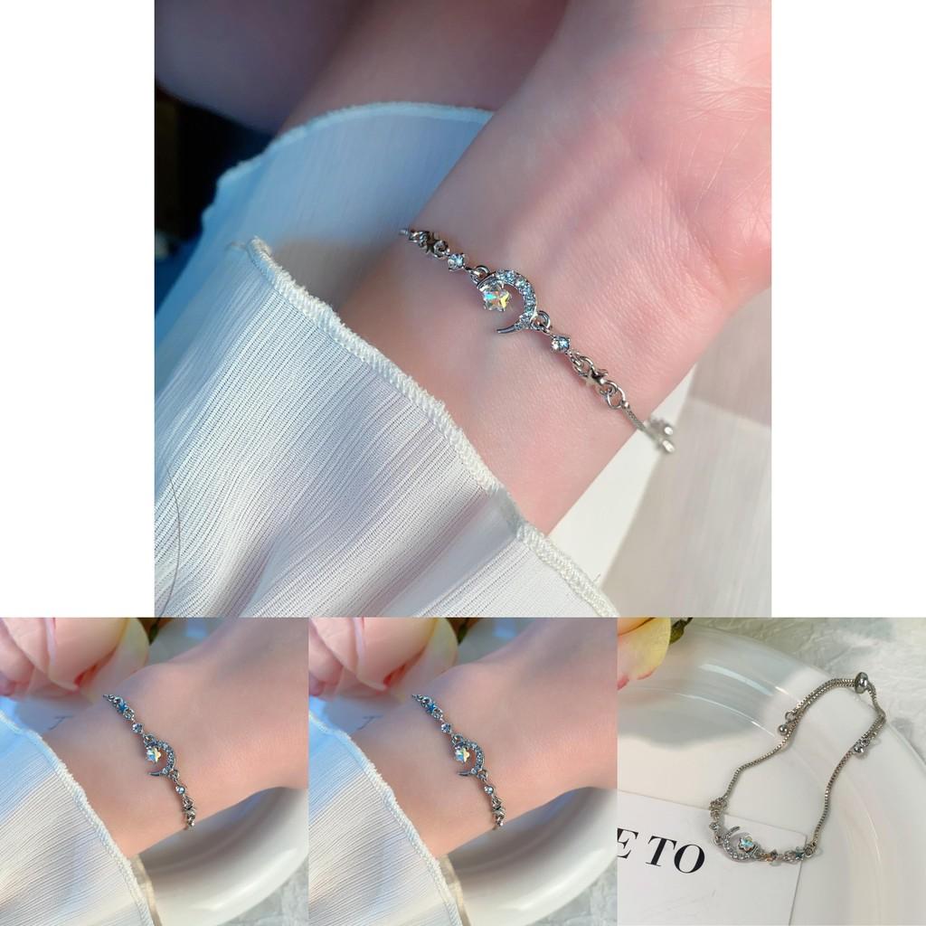 And Moon Elegant Star Crystal Bracelet For Women Chic Zircon Alloy Jewelry