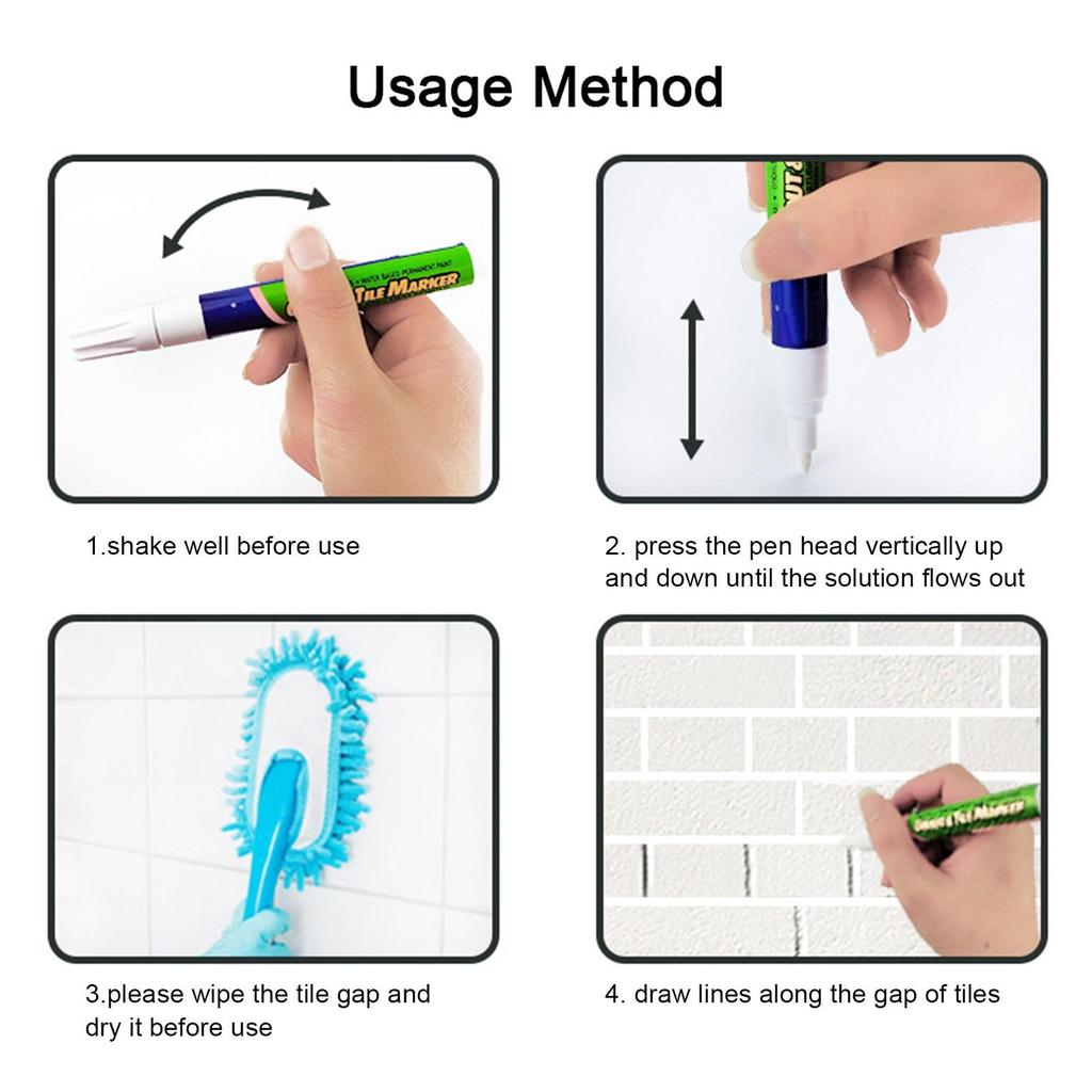 1Pc Tile Gap Pen Wall Grout Restorer Pen Repair Marker Grout Filler Pen For Restoring Tile Wall Floor Bathroom Kitchen LXY