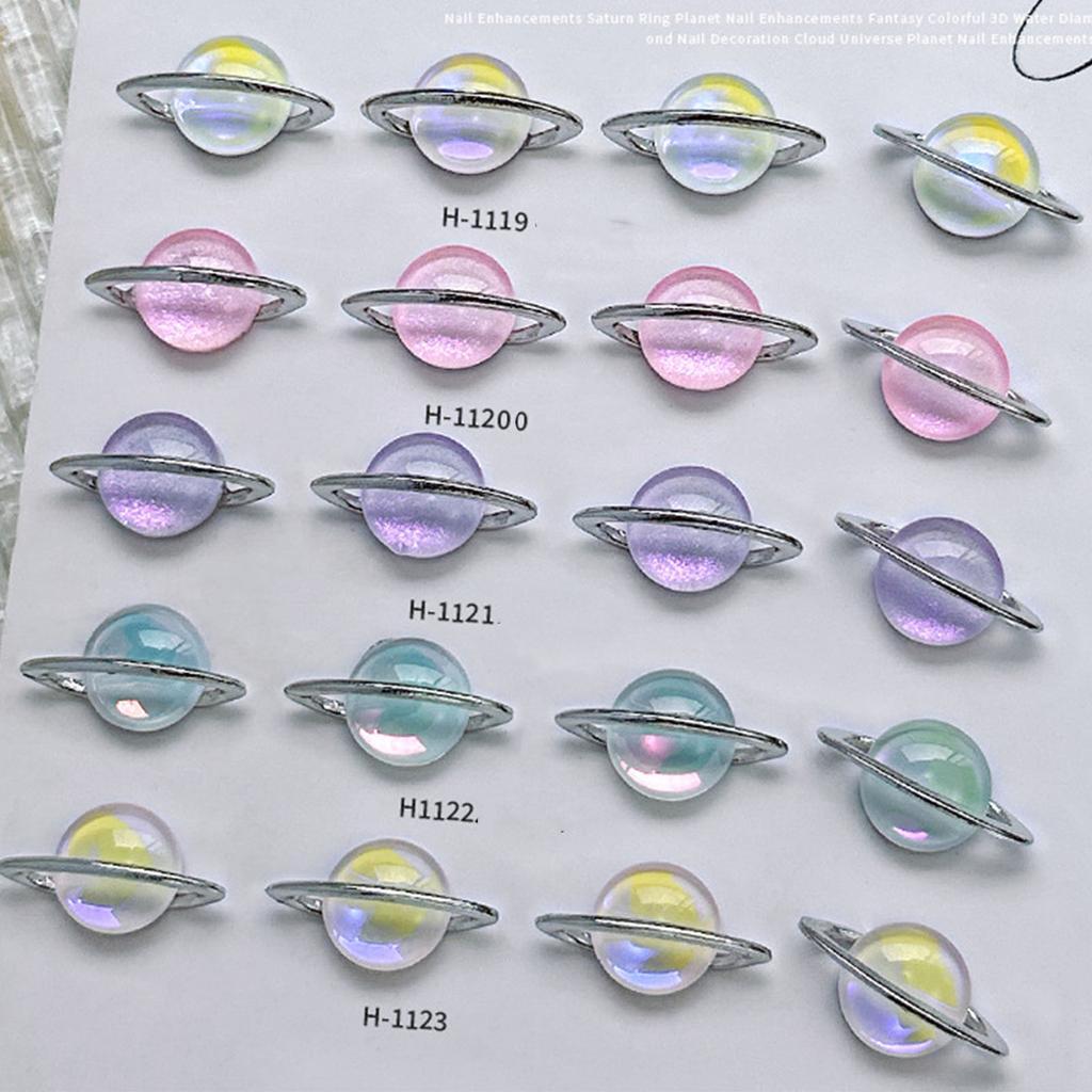 Planet Nail Art Charms Saturns Shape Nail Rhinestones Gems Crystal 3D Nail Art Decoration Metal Nail Studs Nail Jewelry
