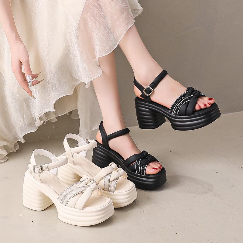 Fashion 2025 New Roman Style Platform Women's Fashion Flat Shoes Sandals Summer High Heels Casual Women's Sandals Shoes for Women
