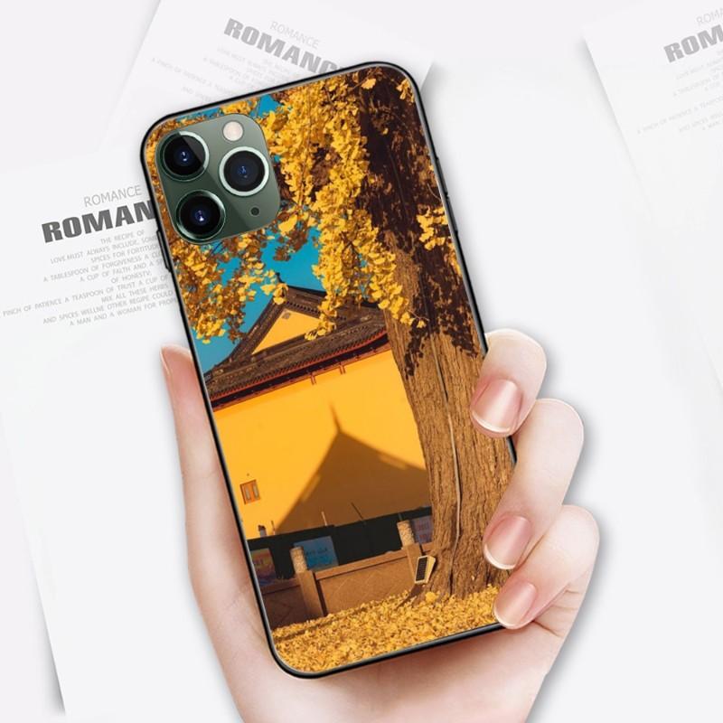 Liebliche Und Gemütliche Landschaft Handyhülle Für IPhone 14 13 12 11 XS X 8 7 6 Plus Mini Pro Max SE 2022 Weiche Schwarze Handyhülle