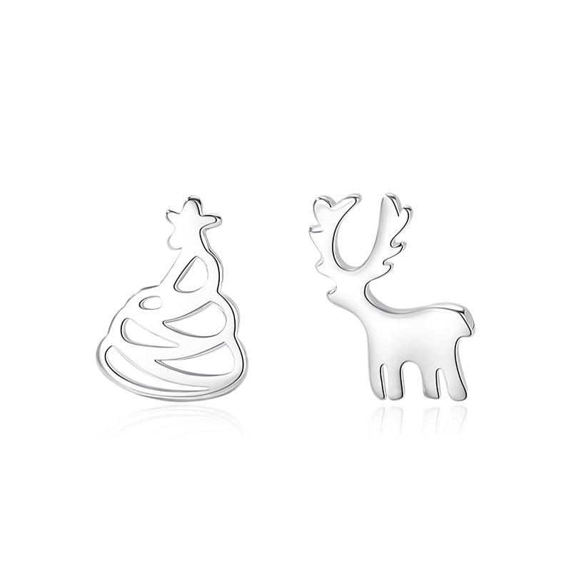 

Super Cute S925 Sterling Silver 3D Reindeer Stud Earrings - Japanese & Korean Fashion, Lovely Animal Design, Christmas Collection 925 silver