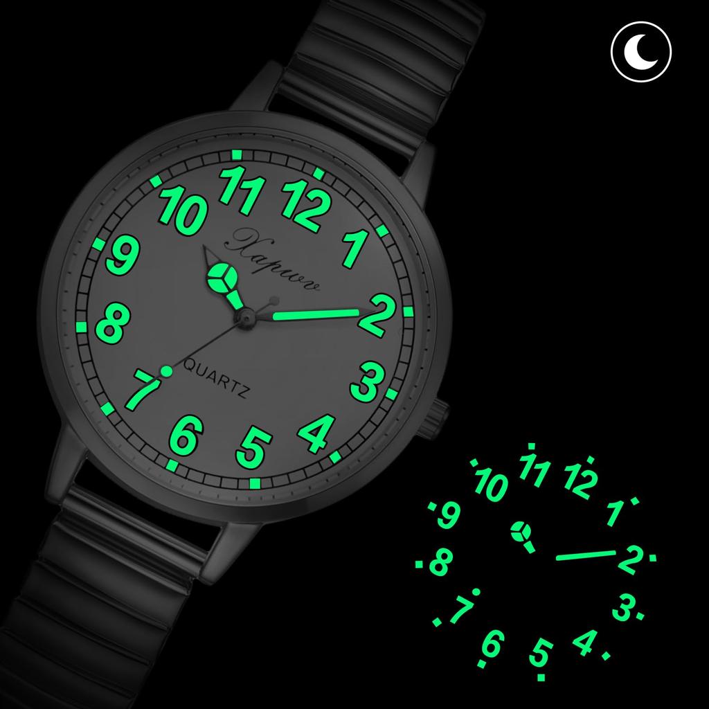 Luminous Analog One Size Fits Stainless Steel Stylish Quartz Fashion Watch Perfect Gift for Day Women's Watch, Silver Waterproof, Cute, Most, Strap,