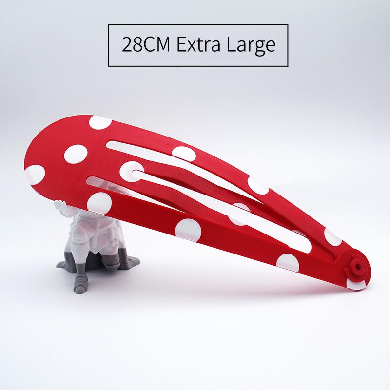 Cute Strawberry Curtain Clips Extra Large Hair Claw Kawaii Polka Dot Design Hairpin for Thick Long Hair Daily Styling