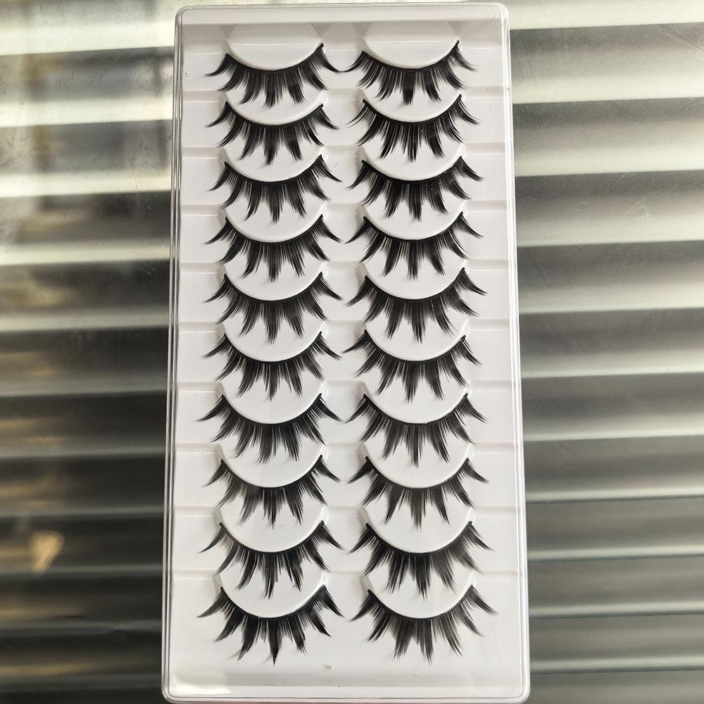 10 Pairs Thick Style Big Demon Barbie Cosplay False Eyelashes with Durable Stem