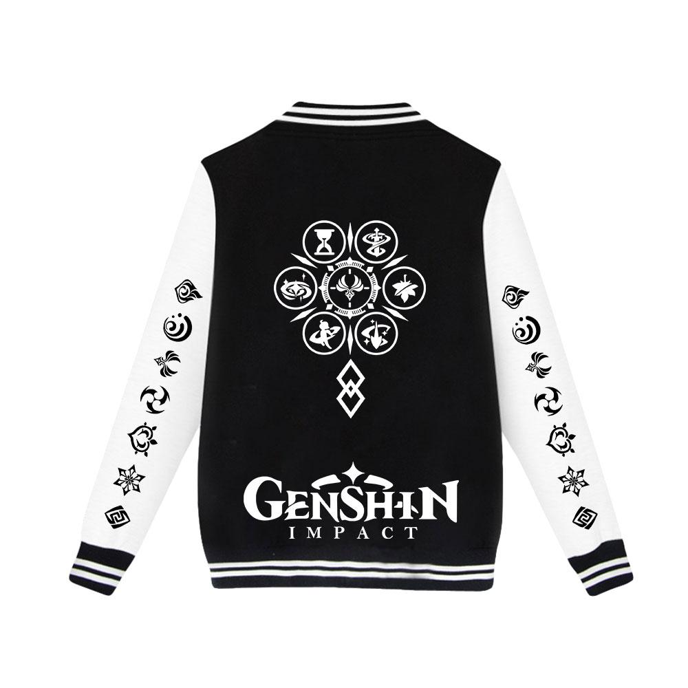 Genshin Impact Druck Herren Damen Jacke Mantel Sweatshirts Hoodie Baseball Uniform Streetwear Jungen Mädchen Strickjacke Oberteile Kleidung