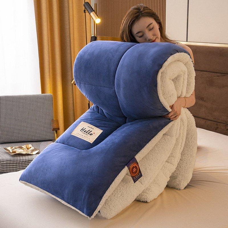 Students Fall And Winter Thickened Wool Futon Space Comforter Duvet Skin-Friendly Cotton Fabric Warm Quilt Vacuum Futon Warm