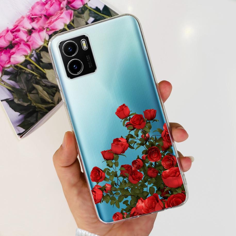 For Vivo Y15s Y15A Y15C Case V2134 V2120 V2147 V2139 Popular Flower Slim Soft Silicone Clear Back Cover For Vivo Y01 V2166 Funda