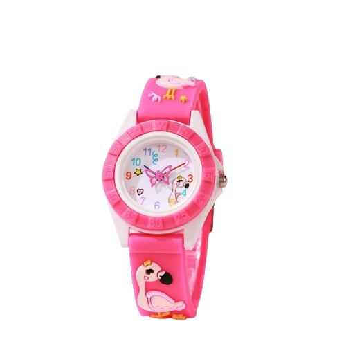 

Кварцевые наручные часы с мультяшным дизайном фламинго для девочек - Милый ремешок, Неводонепроницаемые - Идеальный аксессуар для маленьких принцесс