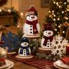 Rustic Christmas Table Decor Wooden Tabletop Decor, Reindeer Animal Figurines, Farmhouse Style Indoor Centerpieces Holiday Tiered Tray Ornaments, Xmas