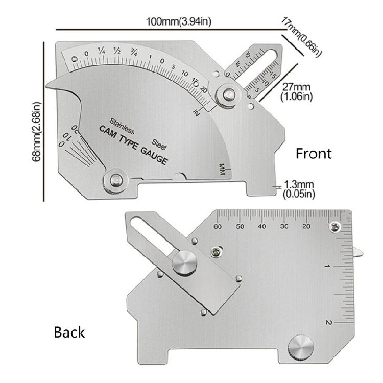 Steel Weld Gauges Welding Measurement Tool Weld Inspection Tool for Fillet Weld Leg Length & Throat Dimension Measurement