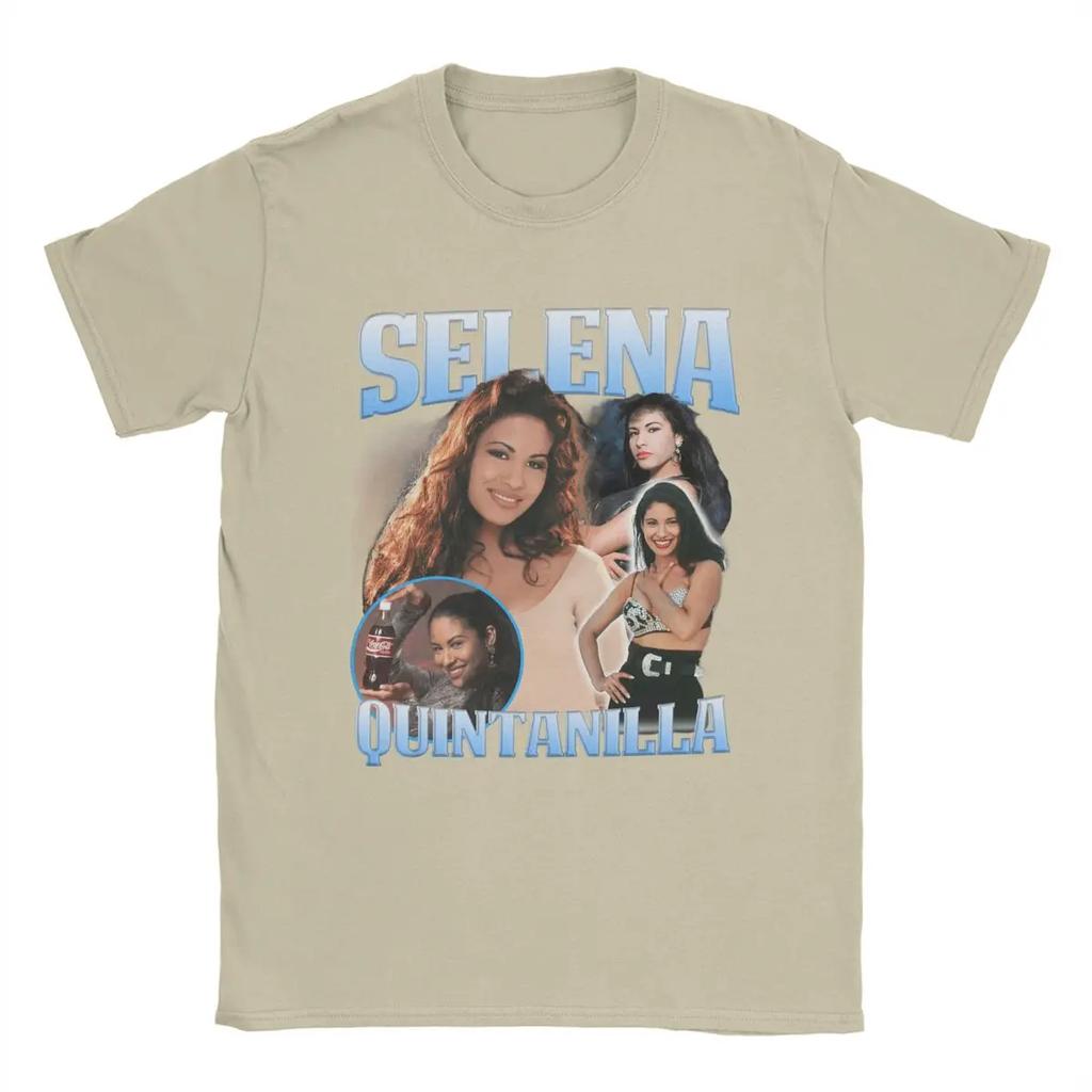 Men's Selena Quintanilla T Shirts Pure Cotton Clothing Vintage Short Sleeve Round Collar Tee Shirt Adult T-Shirt
