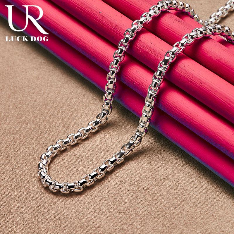 925 Sterling Silver 4mm Snake Bone Necklace Fashionable Wedding Jewelry